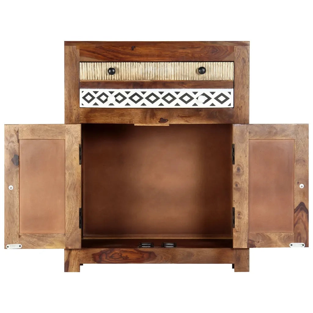Credenza-Buffet-Armadio da cucina 60x30x75 cm in Legno Massello di Acacia