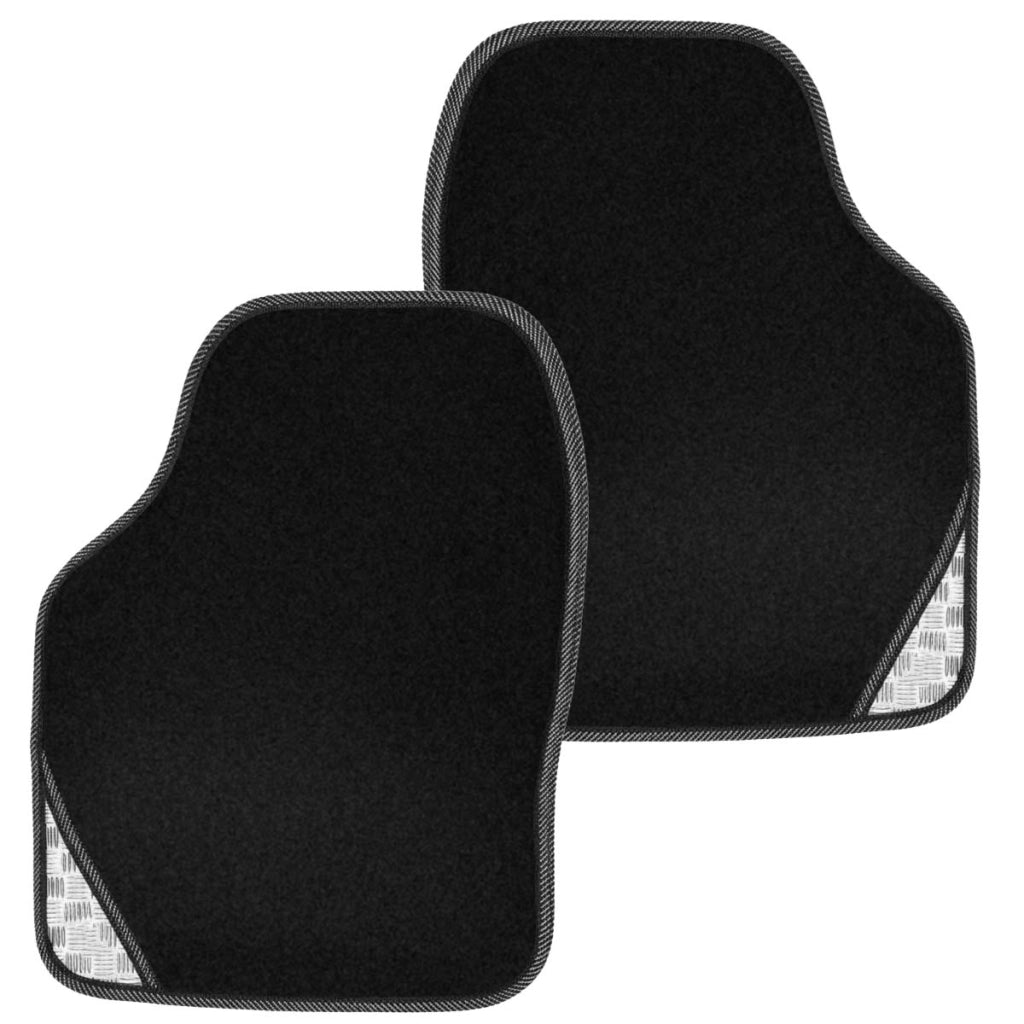 Set di tappetini per auto universali 4 pezzi in PVC floccato 42×57cm Nero Avizar