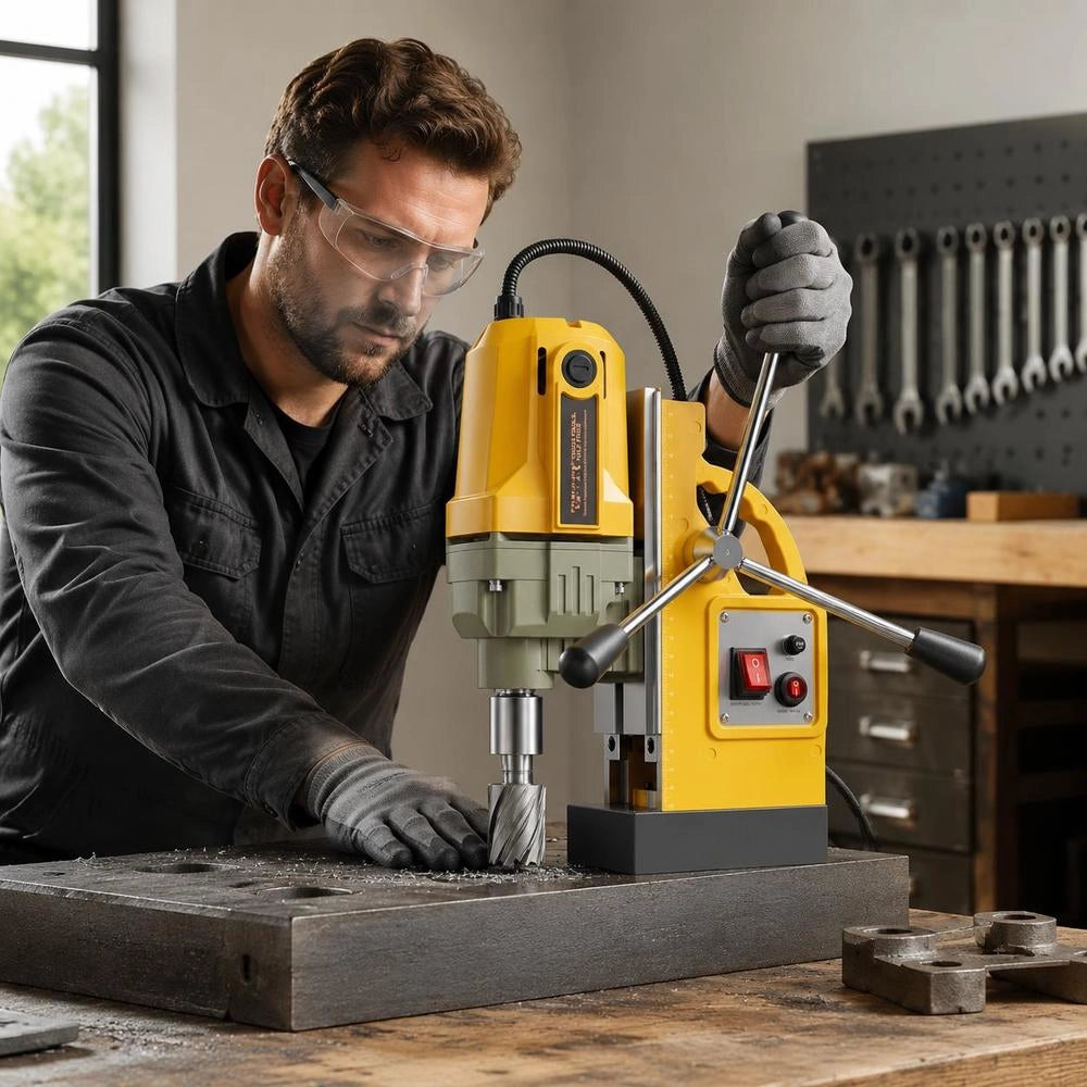 Magnetic Core Drilling Machine 1400 W (40 Mm Drilling Diameter), 12500 N Portable Electric Drill, 800 Rpm Speed, Drilling Machine For Metal Surfaces, Industrial And DIY Use