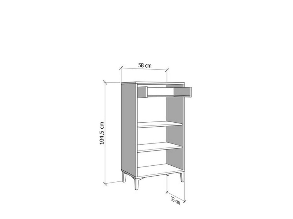 Ossona, Mobile da Ingresso 2 Ripiani, 58x35x104.5h cm Bianco