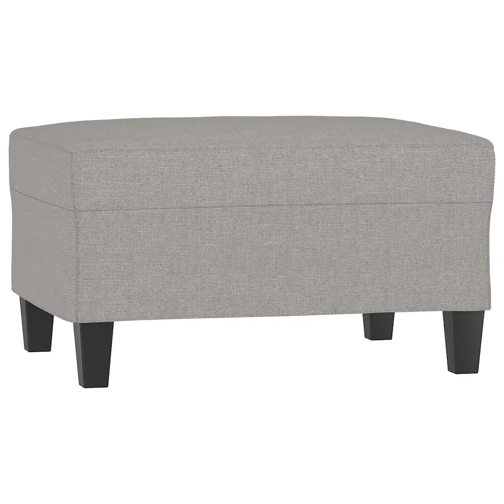 Divano a 3 Posti con Poggiapiedi Grigio Chiaro 210cm in Tessuto cod mxl 65566