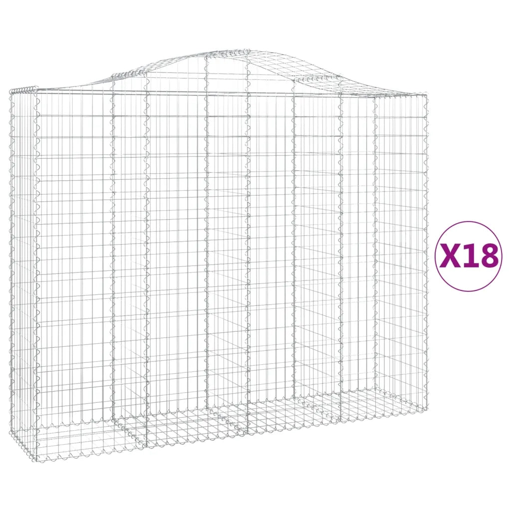 Cesti Gabbioni ad Arco 18 pz 200x50x160/180 cm Ferro Zincato 3145717