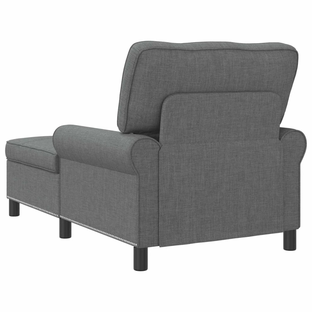 Chaise Lounge con cuscino Grigio scuro 91 x 157 x 91 cm Tessuto