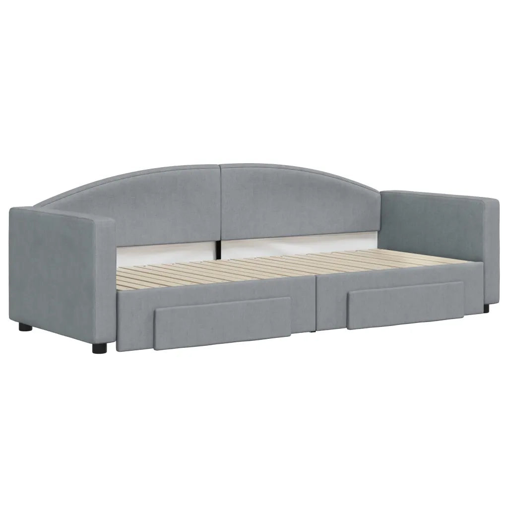 Divano letto | Sof¨¤ letto | Letto singolo Estraibile Cassetti Grigio Chiaro 80x200cm Tessuto