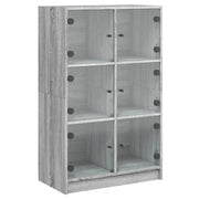 Buffet credenza cassettiera armadio mobile contenitore organizer cucina soggiorno salotto alto con ante rovere Sonoma 68 x 37 x 109 cm legno ingegnerizzato grigio 02_0032242