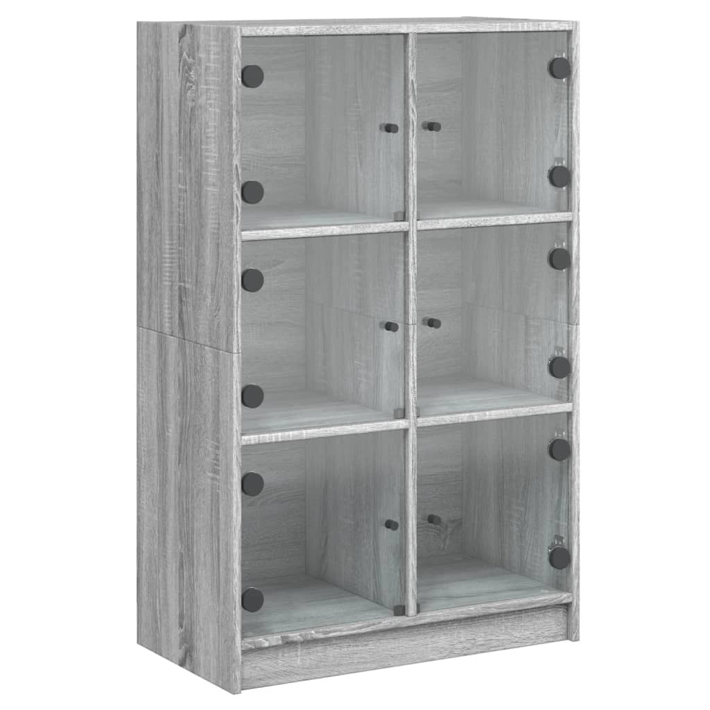 Buffet credenza cassettiera armadio mobile contenitore organizer cucina soggiorno salotto alto con ante rovere Sonoma 68 x 37 x 109 cm legno ingegnerizzato grigio 02_0032242
