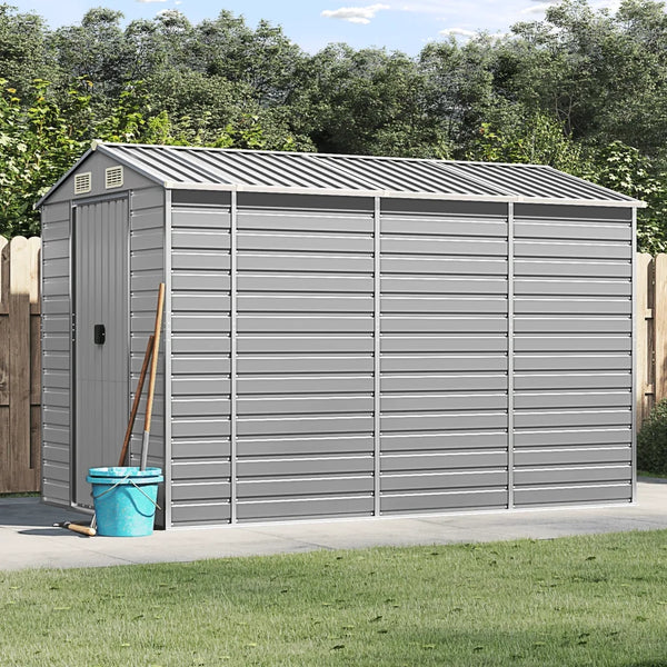 Casetta da giardino grigio chiaro 191x300x198 cm in acciaio zincato 3188244