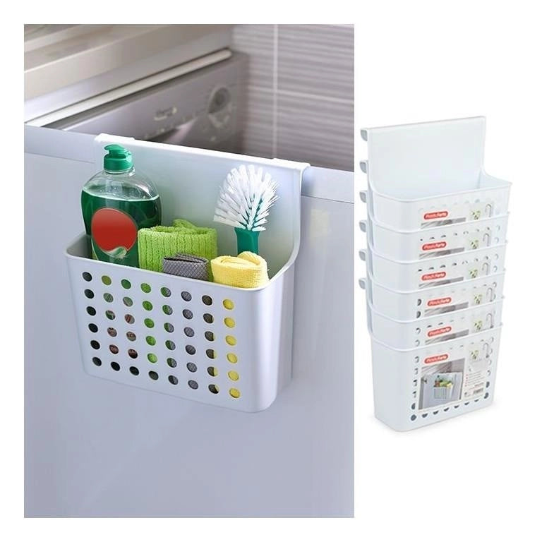 1 Pezzo Cestino Multiuso Appendibile Bianco 24 x 12 x 26 cm