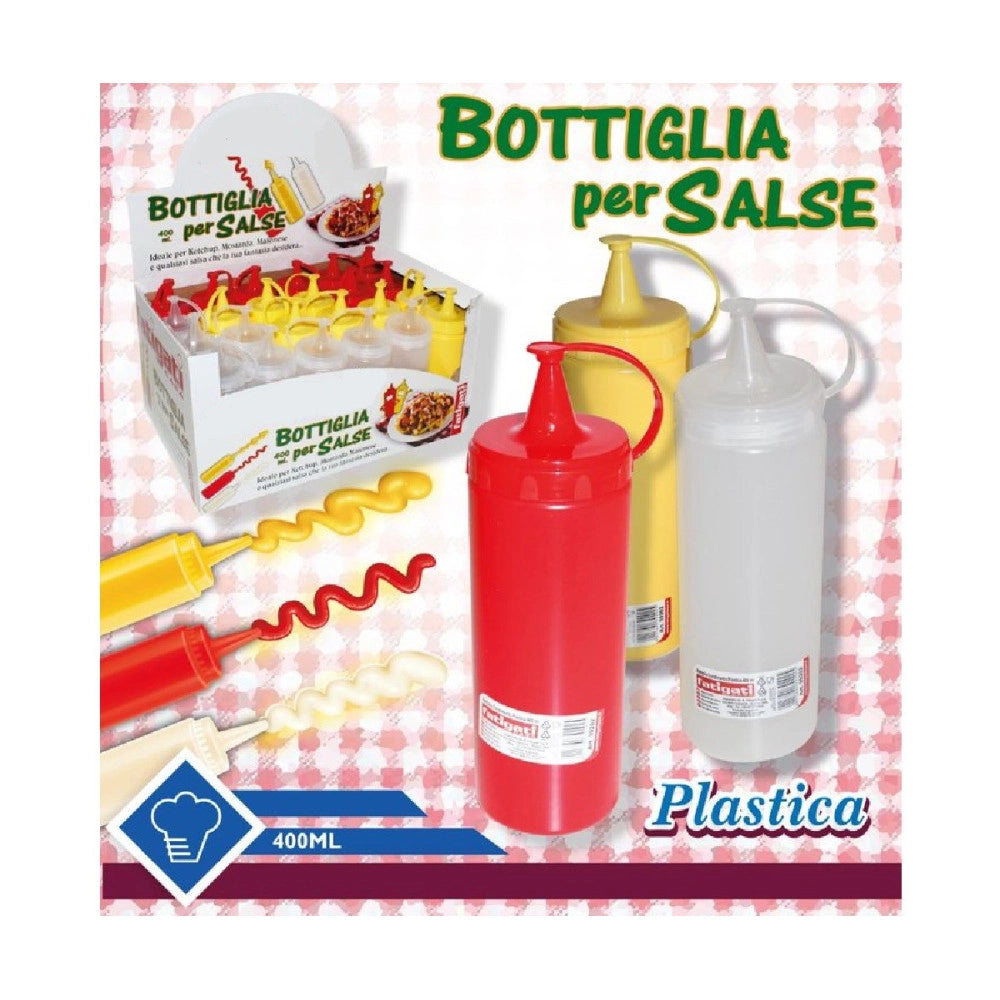 Trade Shop - Bottiglia In Plastica Per Salse Ketchup Maionese Condimento Pub Bar Casa 400 Ml -