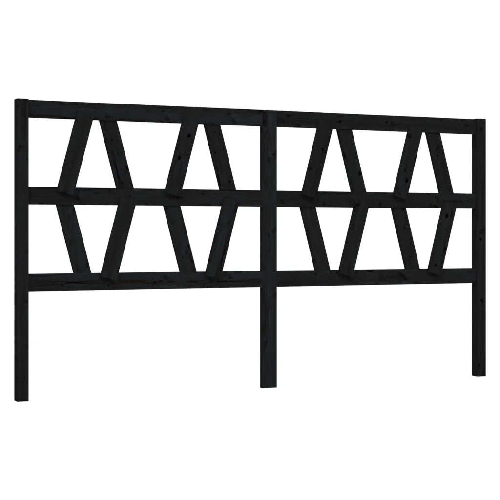 Testiera per Letto Nera 206x4x100 cm in Legno Massello di Pino cod mxl 47725