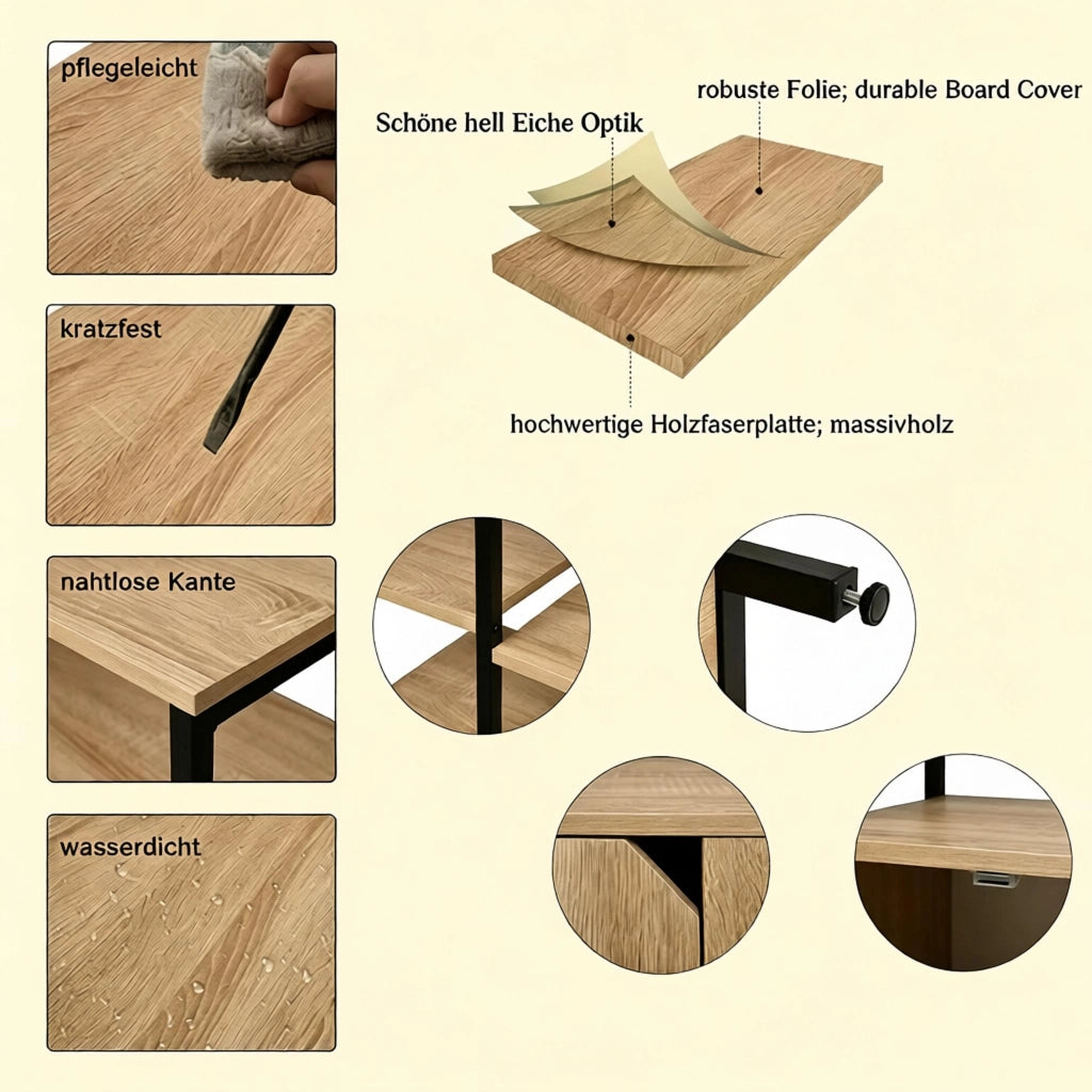 LIBRERIA 80x35x97 cm in MDF E1 colore rovere chiaro
