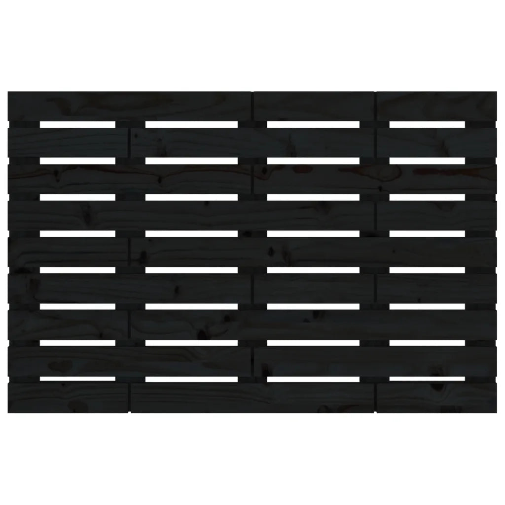 Testiera da Parete Nera 81x3x63 cm in Legno Massello di Pino 824747