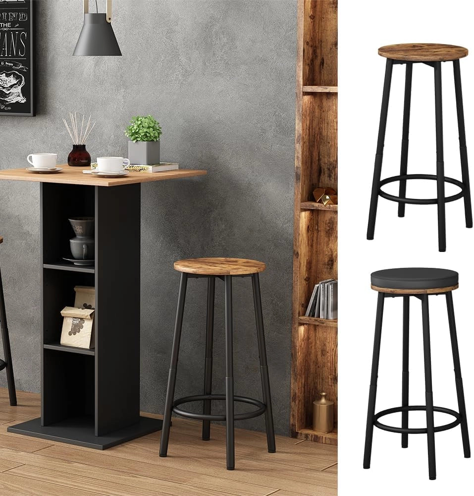 Set di 2 sgabelli da bar Edmonton, Rovere rustico, 31.5 x 64 cm 2 parti, regolabile in altezza con poggiapiedi per posizioni di seduta flessibili