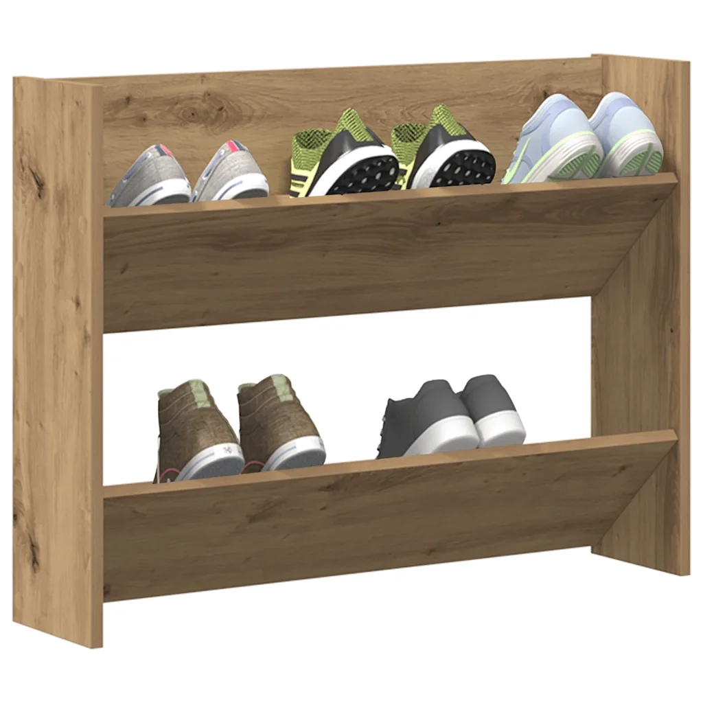 Scarpiera a Muro Rovere Artigianale 80x18x60 cm in Truciolato 856543