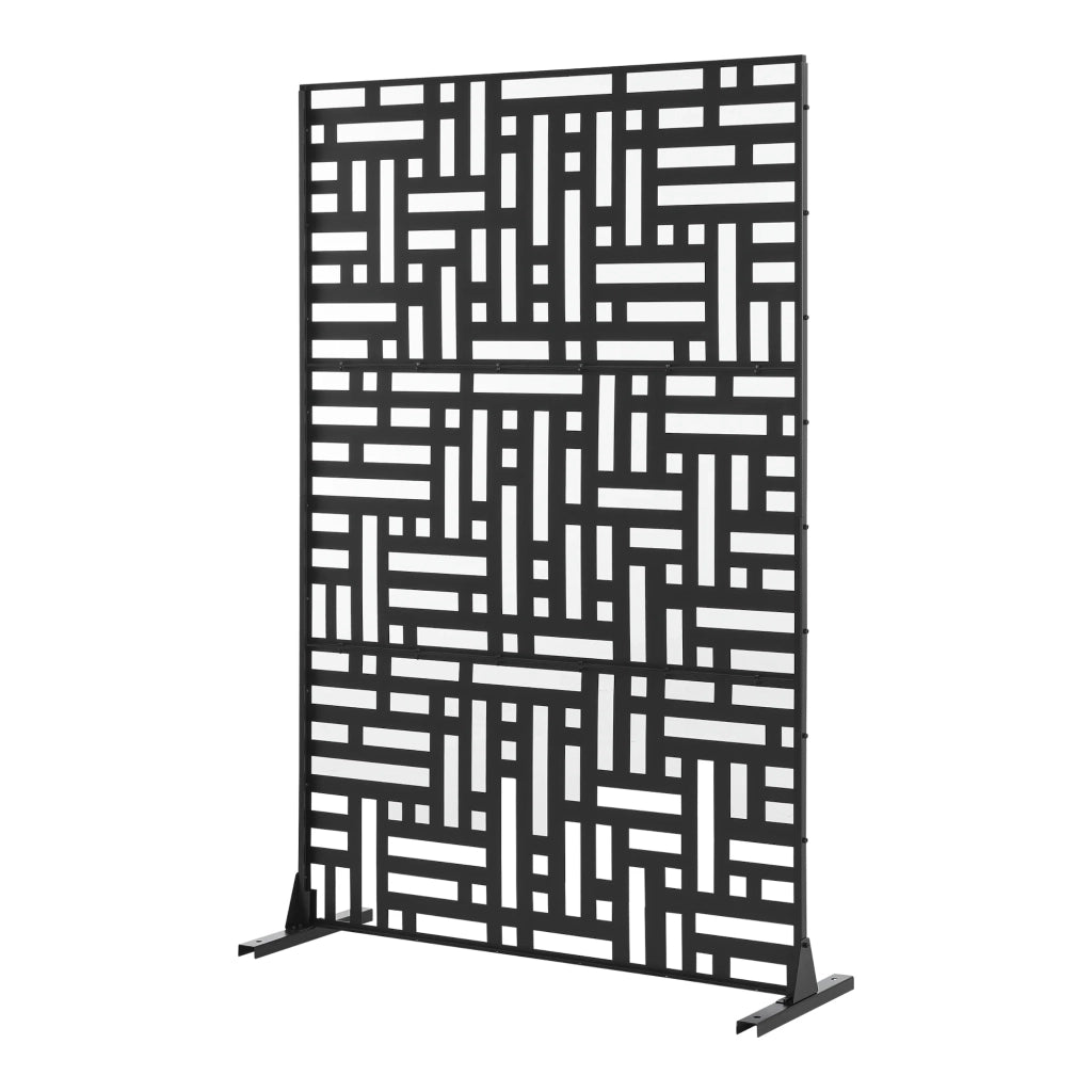 Parete divisoria in acciaio zincato per interni ed esterni 180 x 120 x 40 cm nero 03_0009272