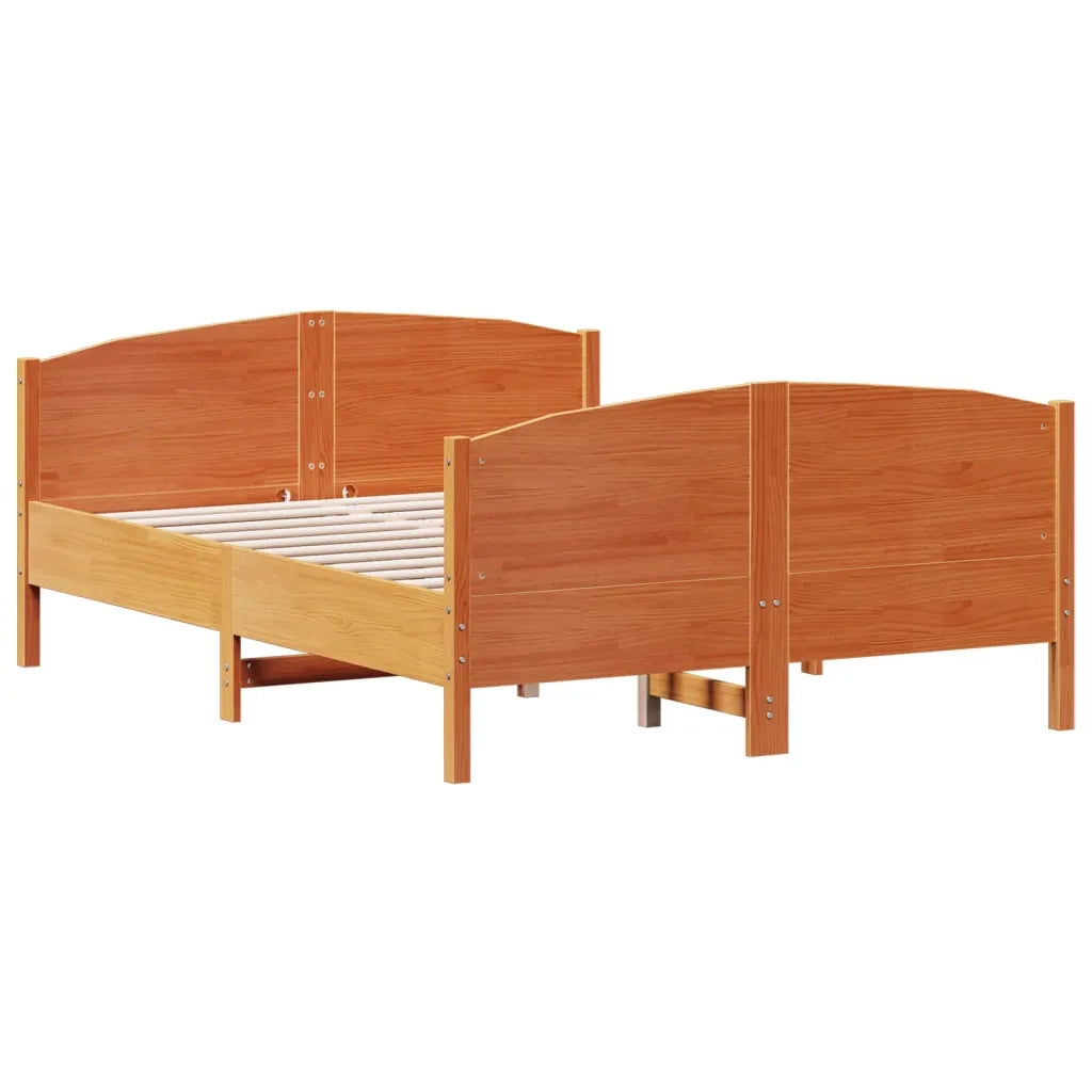 Letto senza Materasso Marrone Cera 135x190 cm in Legno di Pino 3216184