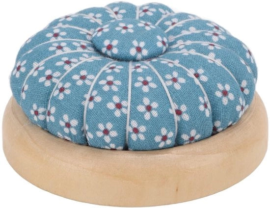 Cuscino da ago a forma di melone - base in legno - contenitore per ago - astuccio per aghi - aghi - facile da portare - cuscino da ago