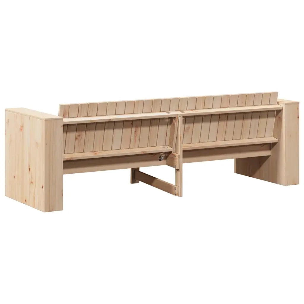Divano da giardino-Sofa da Giardino-Divano da esterno Naturale 185,5 x 60 x 62 cm Pino massello