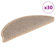 Tappeti Adesivi Scale Aspetto Sisal 30pz 56x17x3cm Beige Chiaro