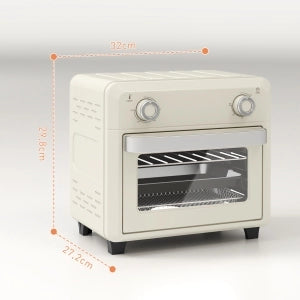 Mini Forno Friggitrice ad Aria 2 in 1 10 L 1000 W con Ventilazione 360°; 80-230°C e Timer 60 Min