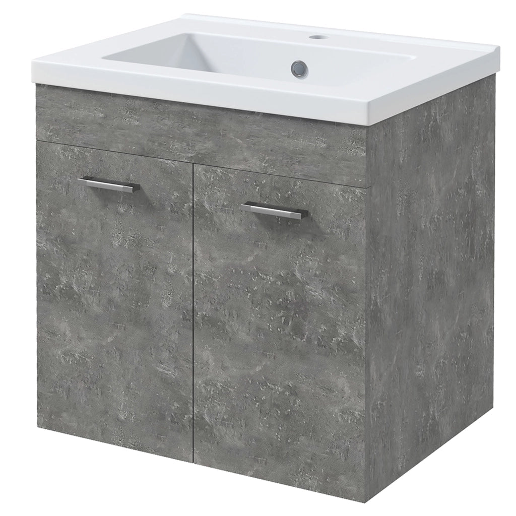 Mobile Bagno con Lavabo Armadio Sottolavabo Parete 2 Ante Grigio ¨C zephmum ¨C 60x45.5x60 cm