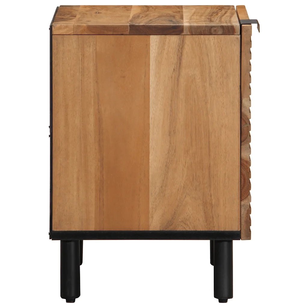 Comodini 2pz-Set di 2 Tavolino da notte 40x33x46 cm in Legno Massello di Acacia 216801