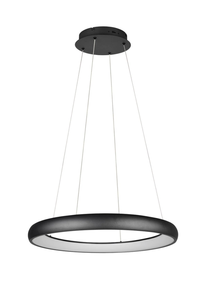 Lampadario moderno nero anello Ø75 LED 59W Trio Cardona