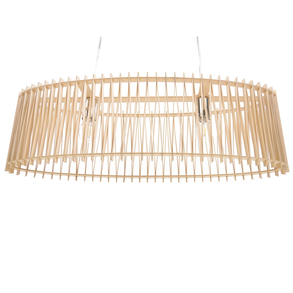 Lampada a Sospensione Luce Legno MDF lampadario stile moderno e boho 124 cm soggiorno