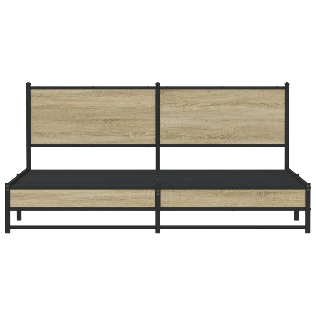 Giroletto senza Materasso in Metallo-Struttura Letto Rovere Sonoma 160x200 cm 724228