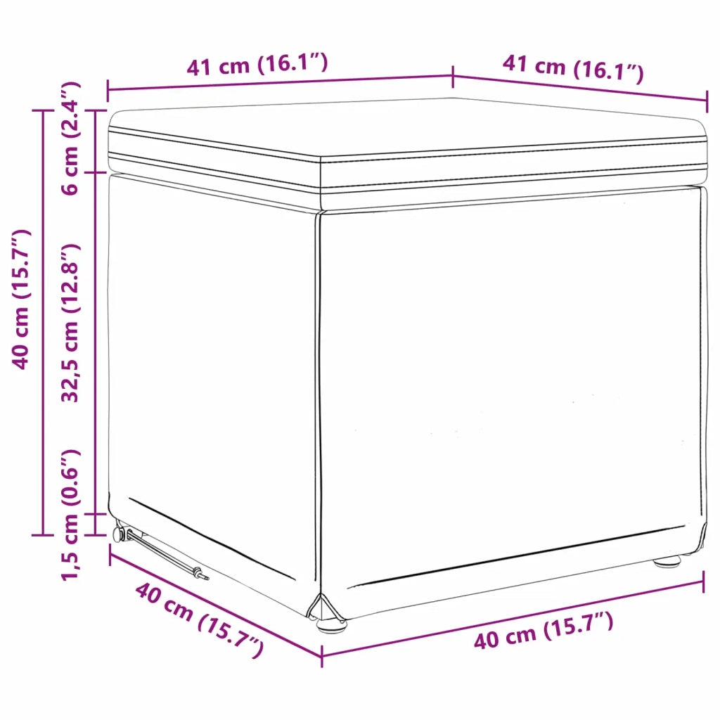Pouf Grigio scuro Tessuto e Legno Ingegnerizzato 876744