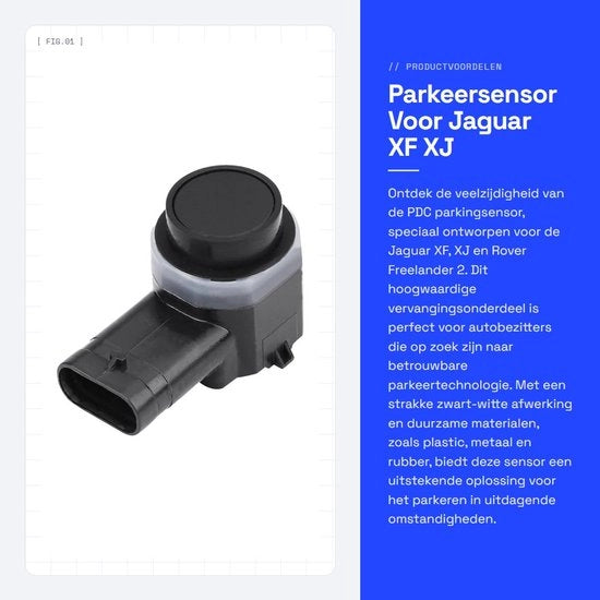 Sensore di parcheggio - Per Jaguar XF XJ e Rover Freelander 2 - Ricambio - Nero - Alta precisione di misurazione - Detezione fino a 1,5 metri