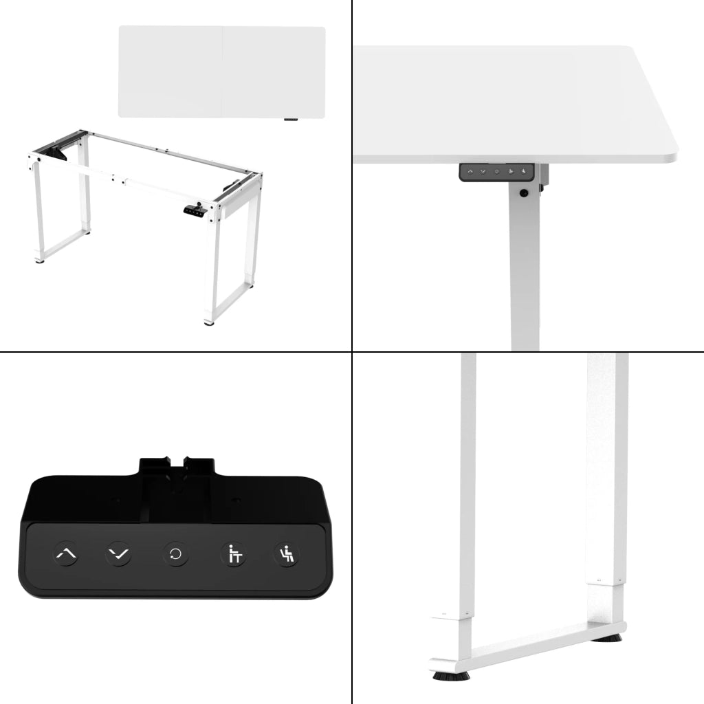 Scrivania/postazione di lavoro regolabile elettricamente in altezza 180 x 80 cm bianco 03_0009077