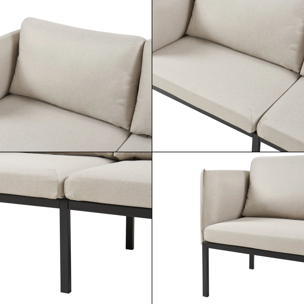 Divano/poltrona a 2 posti 69 x 158 x 63 cm beige 03_0009131