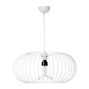 Lampada a sospensione Arya in metallo bianco a gabbia