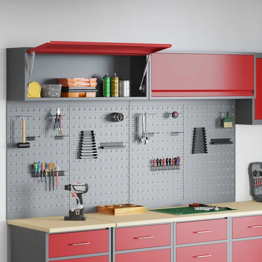 Set di armadi per attrezzi con lo scaffale 6 pcs Rosso 3321415