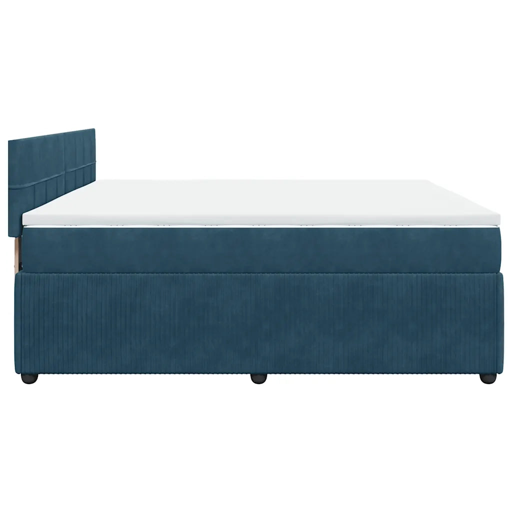 Giroletto a Molle con Materasso Blu 180x200 cm in Velluto 3290110
