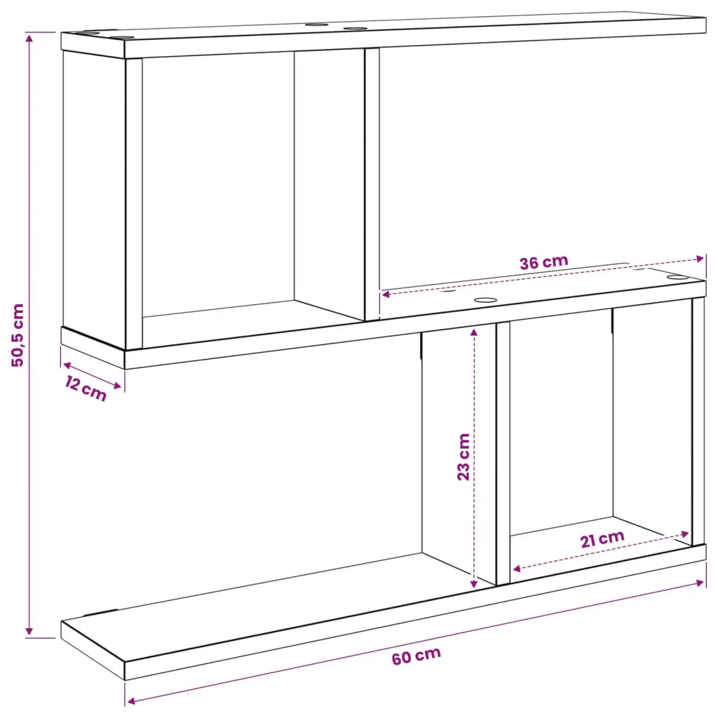 Scaffale da parete Rovere Artigianale 60 x 12 x 50,5 cm 8012259