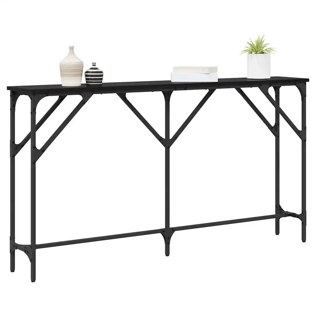 Tavolo consolle Rovere nero 140 x 23 x 75 cm 871335