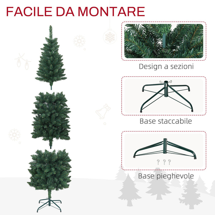 Albero di Natale Artificiale 180 cm 479 Rami Design Alto e Stretto Verde