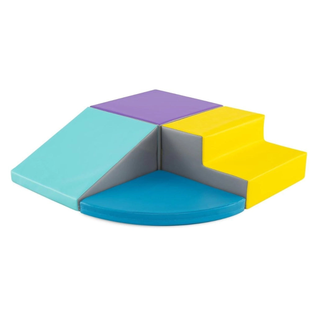 Set di blocchi in schiuma con velcro per arrampicarsi e gattonare per bambini, Set di blocchi morbidi per lo sviluppo dei bambini Blu