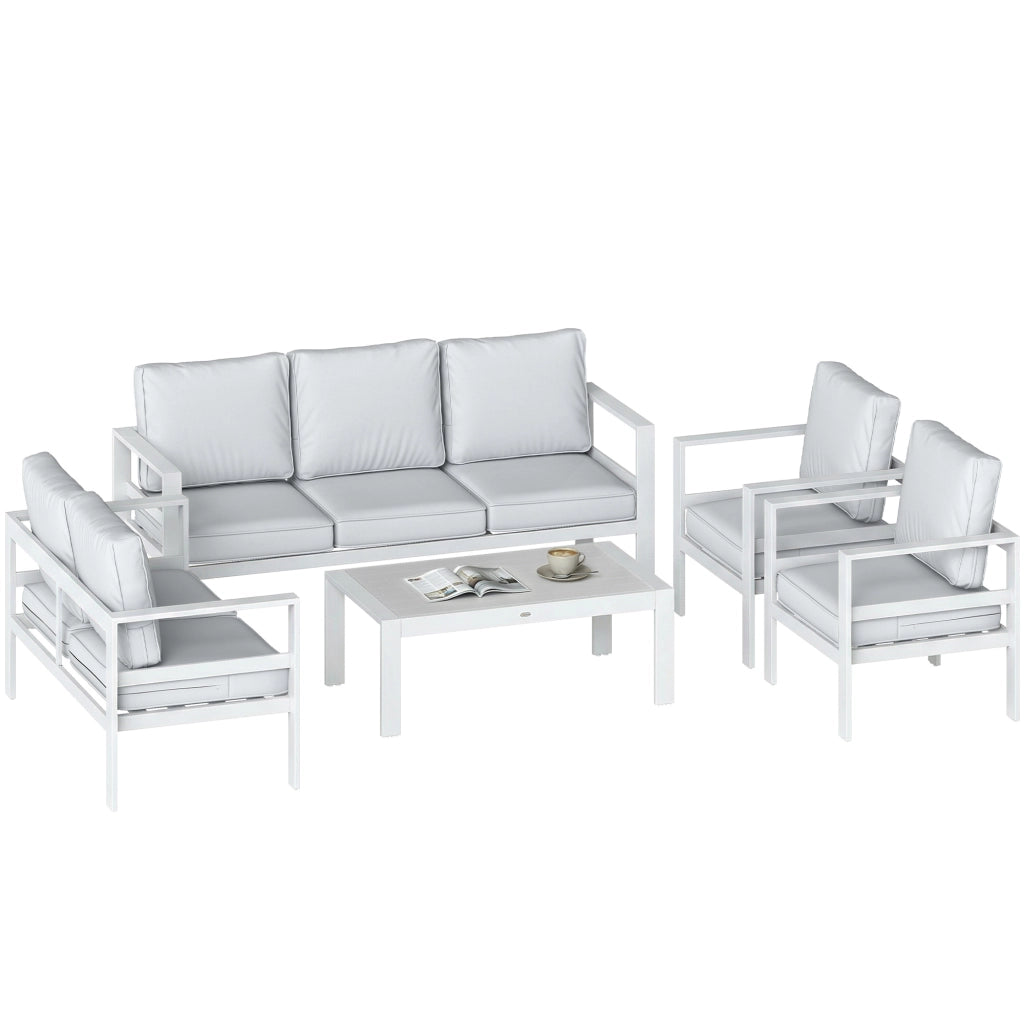Set Giardino con Divano 3 Posti, 2 Sedie e Tavolo ¨C zephmum ¨C Bianco