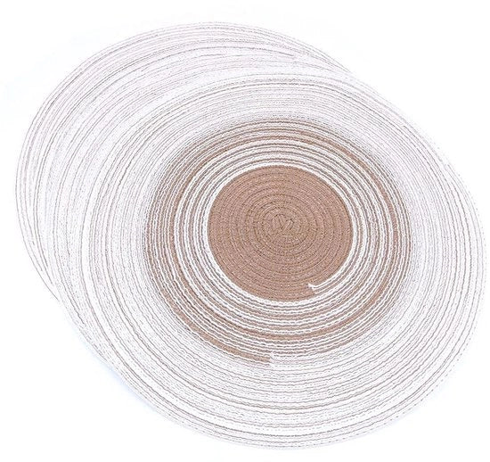 Set di tavolette di protezione per tavolo da 4 - Tavolette di protezione per tavolo rotonde - Resistenti al calore - Antiscivolo - Tessuto di cotone - Diametro 14,2 cm - Tavolette di protezione per tavolo