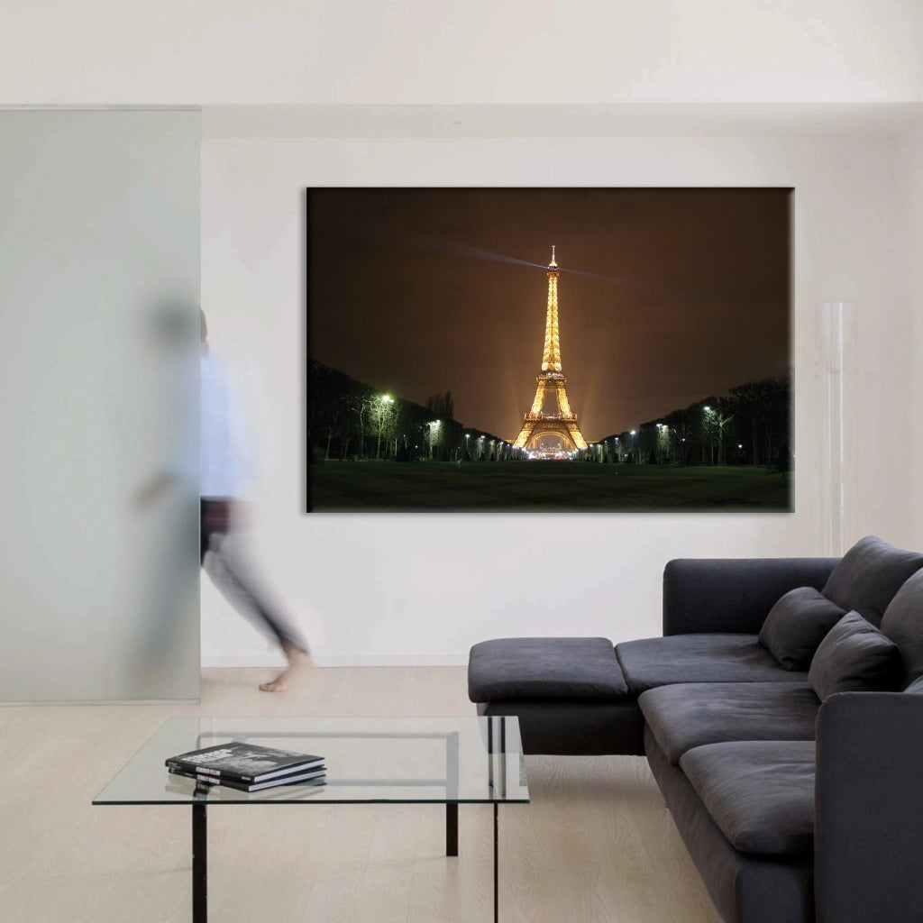 LA TORRE EIFFEL PARIGI Night - Quadro Canvas su telaio in legno Misura: 140x100 cm