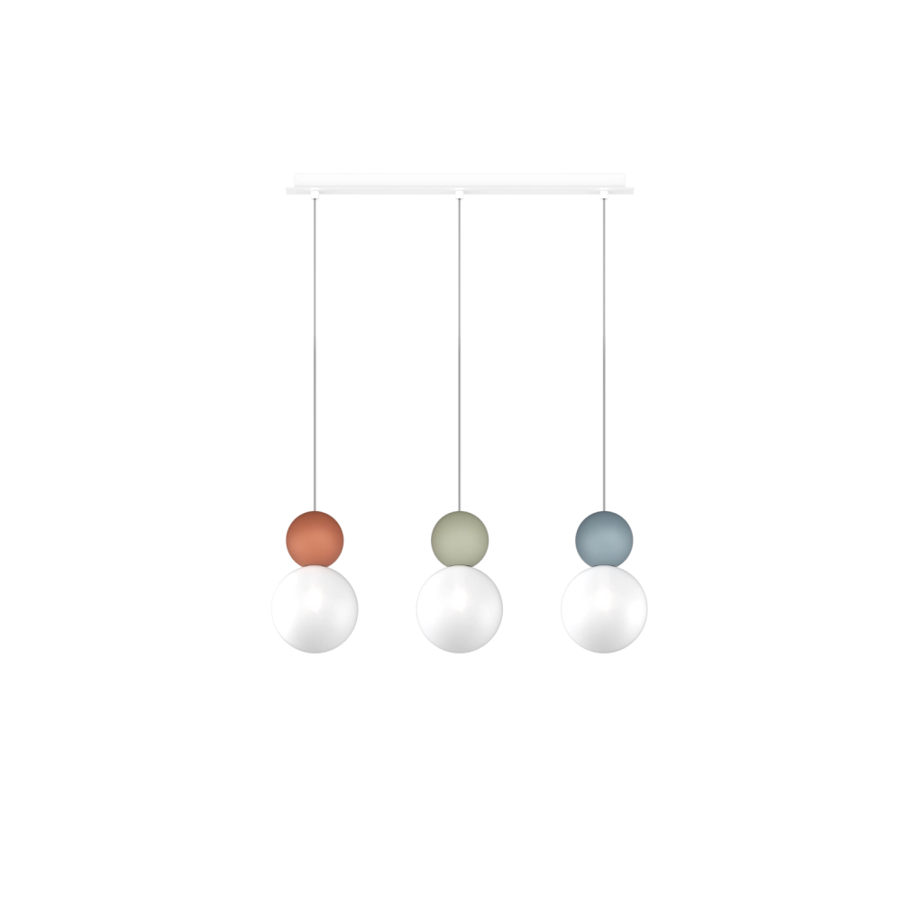 SOSPENSIONE 1 LUCE G9 BLU + VETRO BIANCO CON CAVO CM250 ROSONE DA ACQUISTARE SEPARATAMENTE