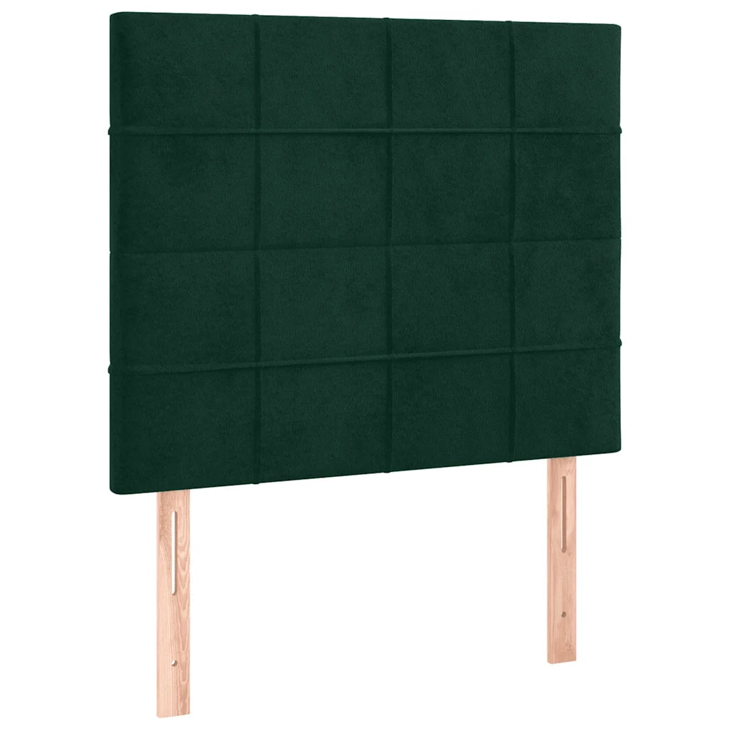 Testiera-Testata-Testiera Decorativa Verde Scuro 90x5x118/128 cm Velluto 962482