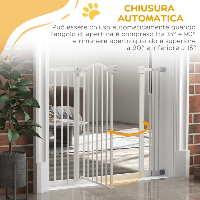 Cancellino per Cani Estensibile 74-100x78 cm in Metallo Bianco