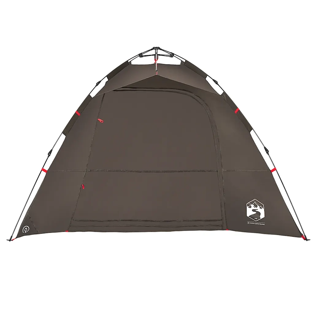 Tenda da Pesca 4 Persone-Tenda da campeggio Marrone a Rilascio Rapido 795682