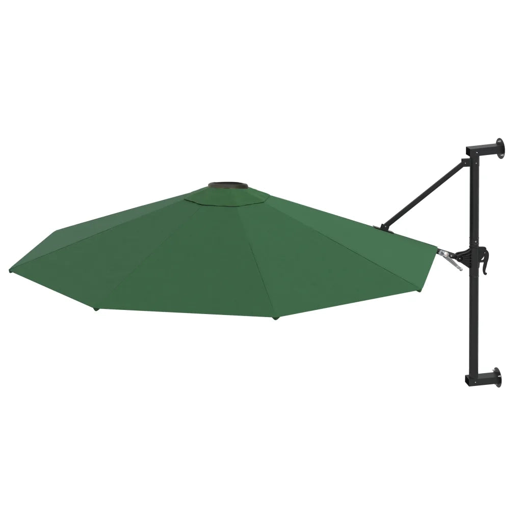 Ombrellone a Muro con Palo in Metallo-Ombrello da giardino 300 cm Verde