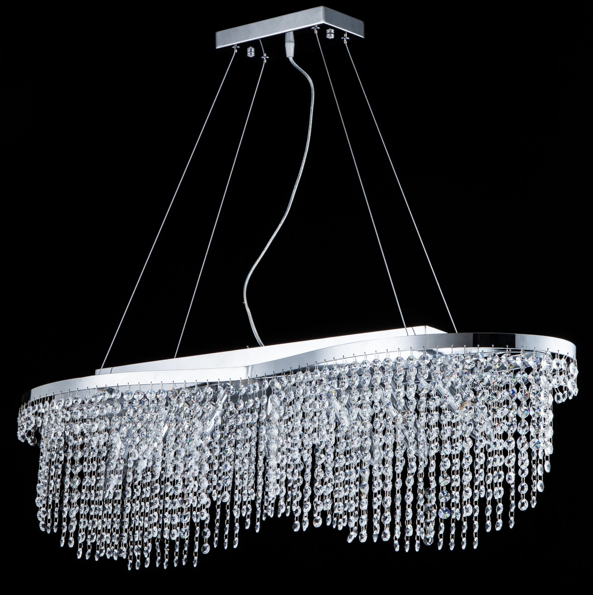 Lampadario Diamant Crystal in Metallo Toils Nickel