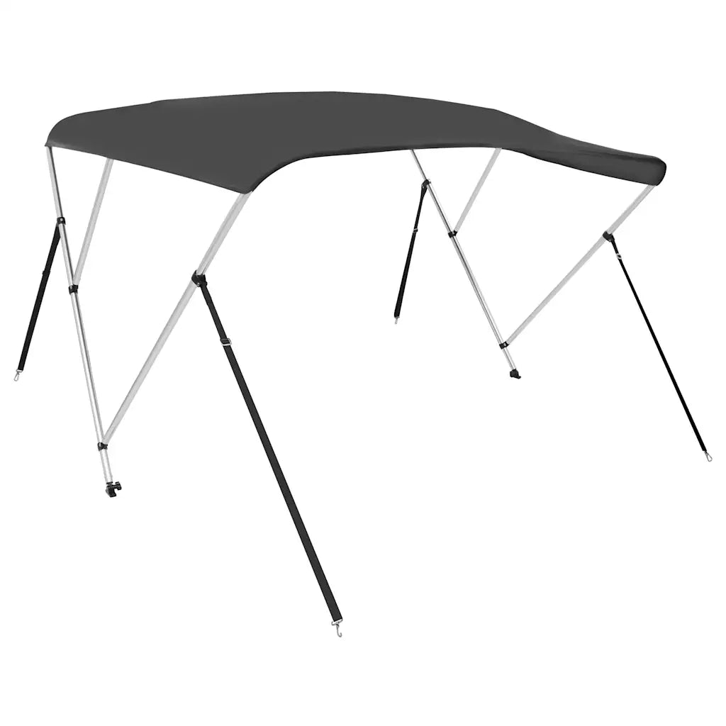 Bimini di Prua con Tendalino a 3 Archi Antracite 183x140x137 cm 93133